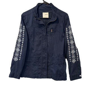 Sonoma Navy Utility Jacket with White and Blue Embroidery